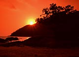 Beautiful sunset at the beach in Pulau Langkawi