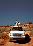 On a off-road dirt path in Arches National Park, Utah